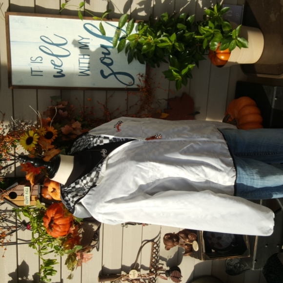 HARLEY-DAVIDSON ♡ White|Black|Orange Check Lining Zip Front Hoodie H-D Jacket M - Picture 7 of 17